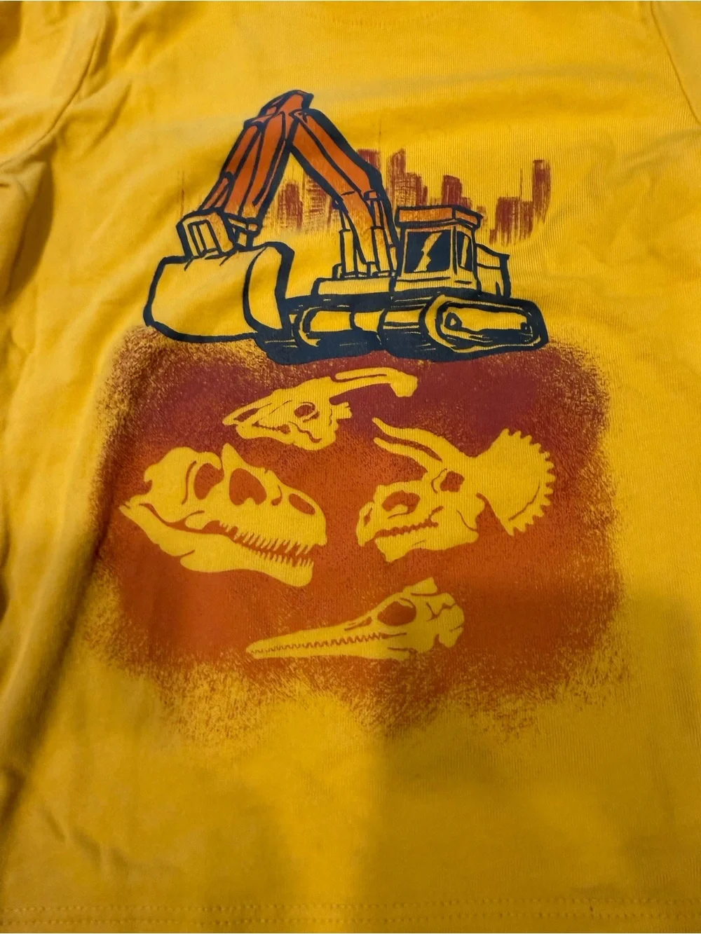 OshKosh B'gosh Yellow Long Sleeve Excavator Tee & Gray Heartbreaker Tee